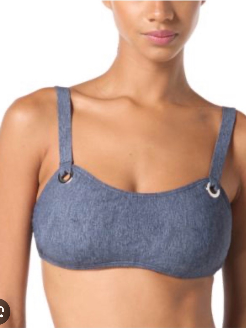 Michael Kors grommet bikini top denim NWT size M